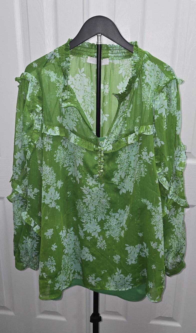 Sugarlips Green Floral 3xl Top
